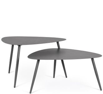 BIZZOTTO Hochwertiges Outdoor Couchtisch-Set Yvonne, Anthrazit