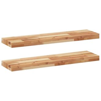 Berkfield Home Floating Shelves 2 pcs 100x20x4 cm Oil Finished Solid Wood Acacia in Brown | Size: 100 x 20 x 4 cm