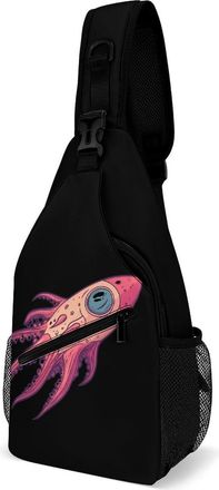 Generic Rocket Octopus Unisex Shoulder Bags Casual Crossbody Chest Bag Sling Backpack for Hiking Cycling Travel