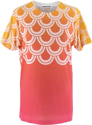 Katie Eary Orange Ombre Oversized T Shirt Size XS