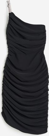 H&M One-Shoulder-Kleid mit Strasstr&auml;ger - Schwarz