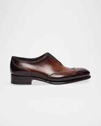 Santoni Men & apos;s People Wingtip Leather Oxfords