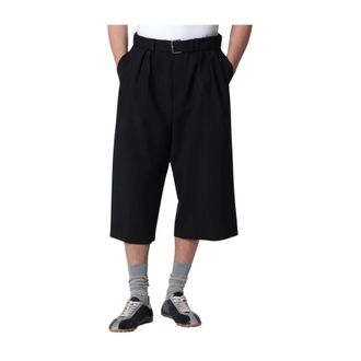 Dries Van Noten Long Shorts, male, Black, Size: M High-waisted Wide-leg Long Shorts