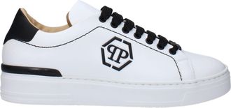 Philipp Plein Mens Leather Lowtop Sneakers - White - Size EU 44