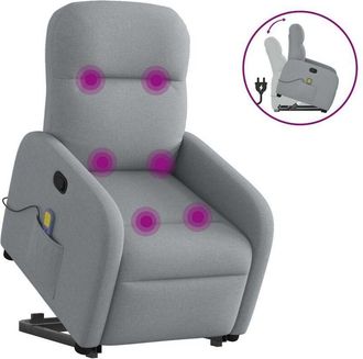 vidaXL Vidaxl - Sill&oacute;n De Masaje Reclinable De Pie De Tela Gris Claro