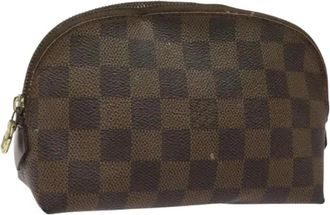 Louis Vuitton Pre-owned Canvas Pouch - Dames - Vintage Tassen - Bruin - ONE Size - Leer - Vintage
