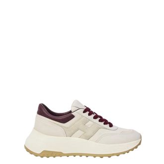 Hogan Bordeaux Wit Nappa Sneakers Memory Foam - Dames - Sneakers - Beige - 37 1/2 EU - Su&egrave;de - Schoenen