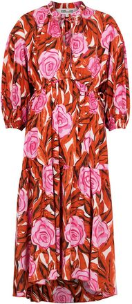 Diane Von F&uuml;rstenberg Diane Von Furstenberg Artie Floral-print Cotton-blend Midi Dress - Multicoloured - M (UK12 / M)