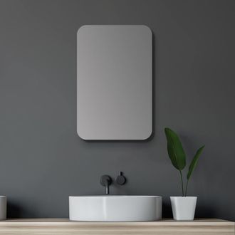 Talos Armadietto A Specchio Da Bagno, Ovale, 40 X 60 Cm, Con Struttura In Alluminio Di Alta Qualit&agrave;, Colore Nero Opaco E 2 Ripiani In Vetro - Talos