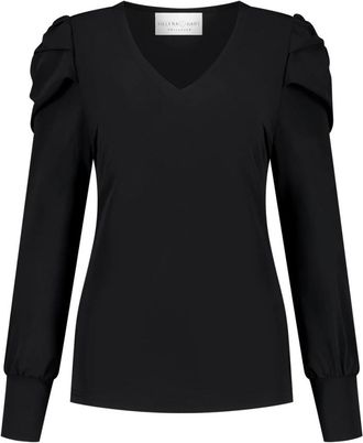 Hart by Helena Hart Yara L.m Transfer Zwart Top 7485 - Dames - Longsleeves - Zwart - S - Tops