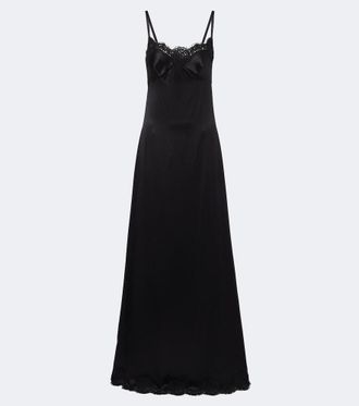 Dolce & Gabbana Lace-trimmed silk and cotton-blend gown