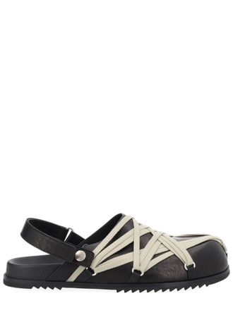 Rick Owens Megalace Leather Slingback Mules