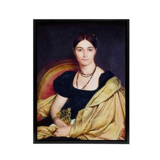 Artery8 J A D Ingres Portrait of Madame Duvaucey Framed Canvas Wall Art Print | Size: W24 x H32