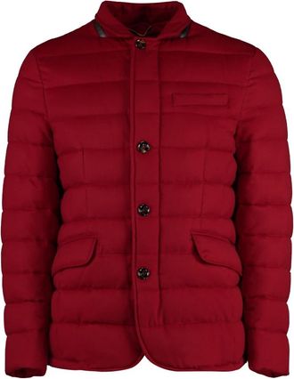 Moorer Kasjmier donsjack met zakken - Heren - Gewatteerde jassen - Rood - XL - Kasjmier - Jassen