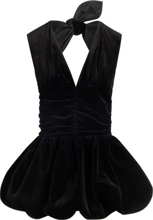 Patou Abito in velluto con fiocco - Nero