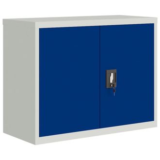 vidaXL Vidaxl - Armario Archivador De Acero Gris Claro Y Azul 90x40x70 Cm