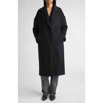 Golden Goose Single Breaste Wool Blend Coccon Coat in Black at Nordstrom, Size 46