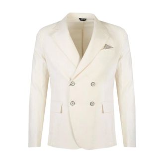 Xagon Man Dubbelrijige Blazer - Heren - Jassen - Beige - Maat: L Leer
