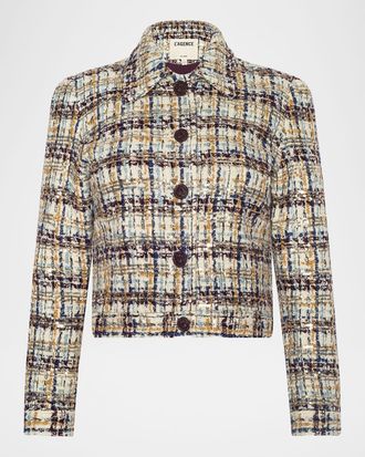 L'agence Kasey Sequined Tweed Jacket