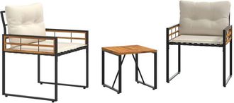 vidaXL Juego De Muebles De Exterior Con Coj&iacute;n 3 Pcs Crema Vidaxl