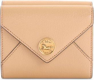 Chlo&eacute; Leather Envelope Trifold Wallet in Light Tan at Nordstrom