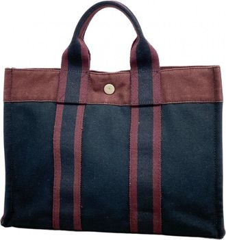 Hermès Black Bordeaux Canvas Tote Bag (Pre-Owned)