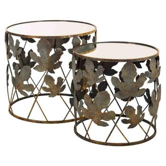 Wanderlust Deco Wanderlust Deco - Set 2 Mesas De Metal Doradas