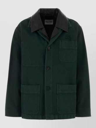 Miu Miu denim jacket long sleeves chest and front pockets