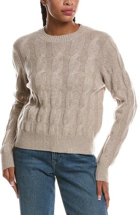 Fort&eacute; Cashmere Luxe Cable Crewneck 100% Cashmere Sweater