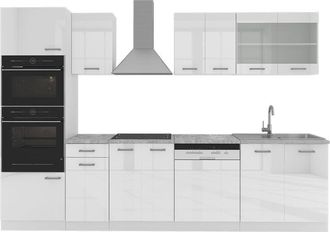 Vicco Cucina componibile R-Line, Bianco, 300 cm con armadio alto, senza piano di lavoro