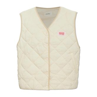 American Vintage Yupibam Padded Vest - Dames - Bodywarmers - Beige - Xs/S - Leer - Jassen