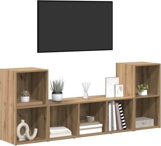 Berkfield Home TV Cabinet Set 3 pcs Brown 107 x 35 x 37 cm Engineered wood
