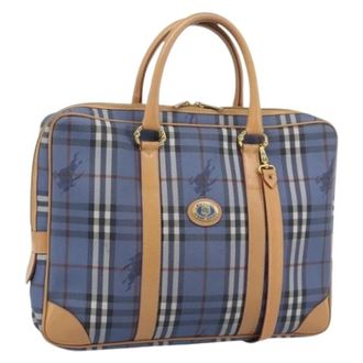 Burberry Pre-owned Vintage Hand Bag - Dames - Vintage Handtas - Blauw - ONE Size - Leer - Vintage