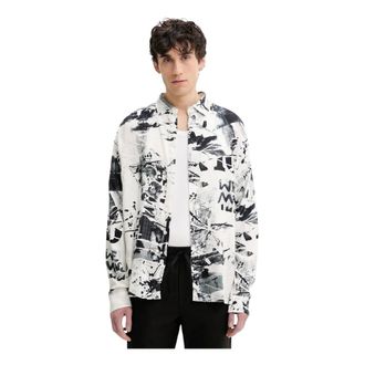 Desigual Overhemden, Heren, Wit, S, Moto Shirt