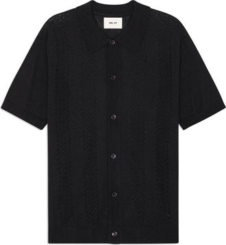 Nn.07 Thor 6584 Short Sleeve Wool Blend Cardigan in Deep Navy at Nordstrom, Size Xx-Large