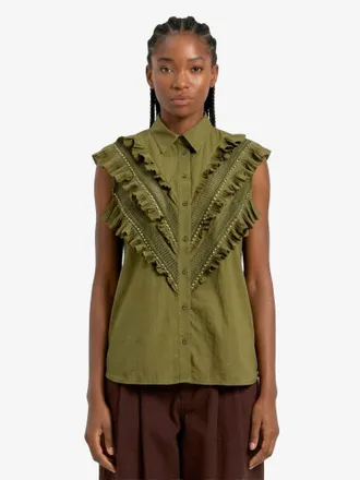 Essentiel Jeandarlene Sleeveless Top In Olive Martini