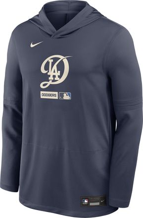 Nike Los Angeles Dodgers City Connect Nike Mens Dri-FIT MLB Long-Sleeve Hooded Top in Blue | 03B94KYLD-Z4C