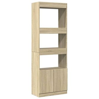 Berkfield Home Highboard&not;Sonoma Oak 63x33x180 cm Engineered Wood in Brown | Size: 63 x 33 x 180 cm