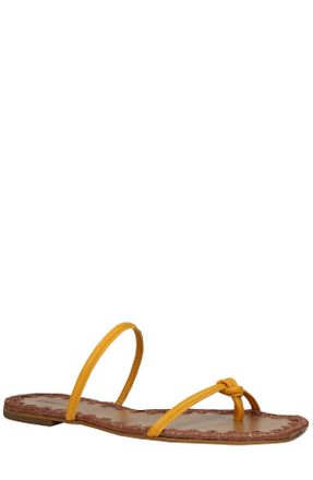Bcbgmaxazria BALI YELLOW LEATHER FLAT SANDAL