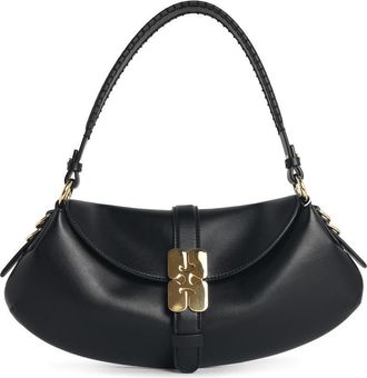 Ganni B Kat zwarte leren tas