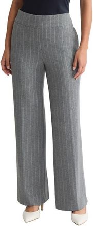 Jones New York Pull-On Wide Leg Pants in Med Heather Grey/Jones White at Nordstrom, Size X-Large
