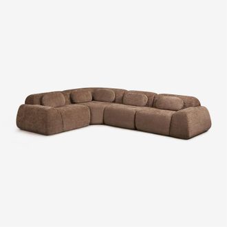 Sklum Sof&aacute; Modular Rinconera De 4 Piezas En Chenilla Envasado Al Vac&iacute;o Merida Sklum