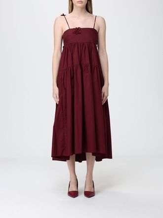 Meimeij Abito midi in popeline di cotone con fiori
