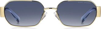 Marc Jacobs 56mm Square Sunglasses in Gold Blue/Dark Blue at Nordstrom