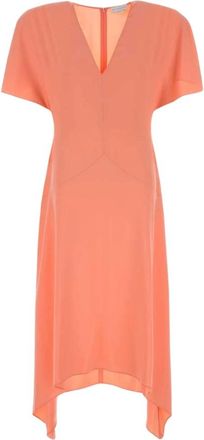 Stella McCartney Envers Satin V-Neck Jurk - Dames - Casual kleedjes - Roze - S - Satijn - Kleedjes