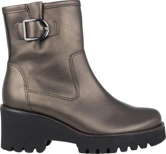 Gabor Elegante Leren Enkellaars - Grijs - Dames - Enkellaarsjes - Grijs - 38 EU - Leer - Schoenen
