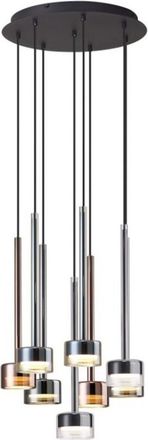 Mantra Mantra L&aacute;mpara Colgante Tonic De 8 Luces En Rectangular Gx53 Cristal Multicolor H.200cm &Oslash;47cm