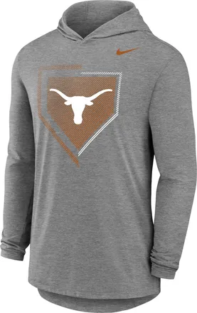 Nike Mens College (Texas Longhorns) Long-Sleeve Hooded Baseball T-Shirt in Grey | M12173P967TXUN-DGH
