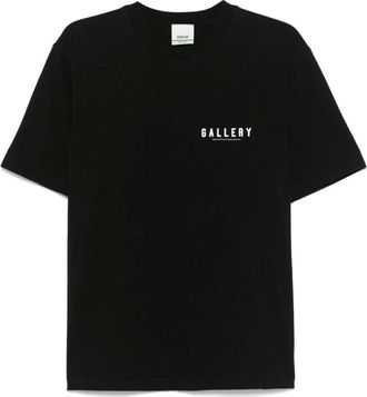 A Gold E Tops, Heren, Zwart, M, Zwart Crew Neck Logo T-shirt