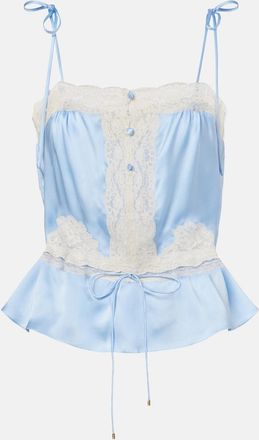 Chlo&eacute; Chlo&eacute; Lace-trimmed silk satin camisole